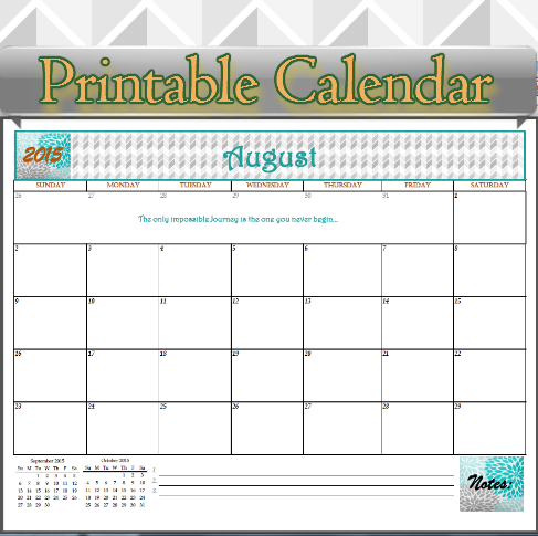 Back to school august calendar