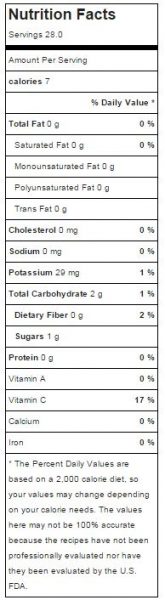 strawberry coulis calories