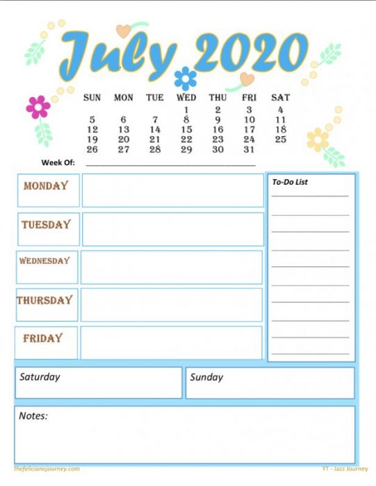 2019 monthly planner free printable