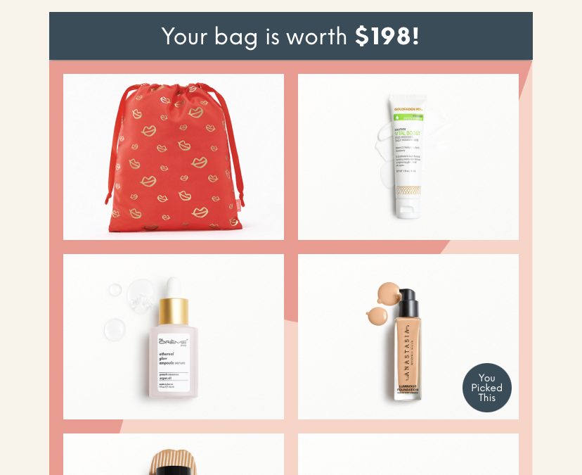 Ipsy Glam Bag Plus February 2021 my bag worth $198 (2 foundations?!)